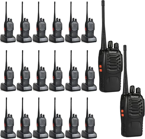 BAOFENG BF-888S Walkie Talkie - Paquete de 20 walkie talkies para equipo, escuela de negocios, radio de mano recargable de largo alcance (con
