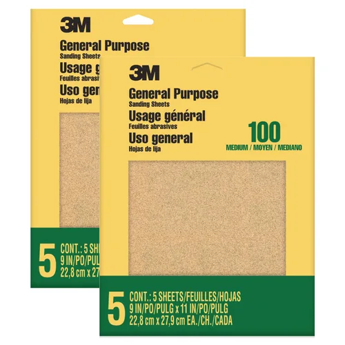 Miniatura 7 de 3M Papel de lija, paquete surtido de grano 100-150-220, 6 hojas, 3-2/3 x 9 pulgadas, lija pintura, madera y metal, ideal para lijado de uso general