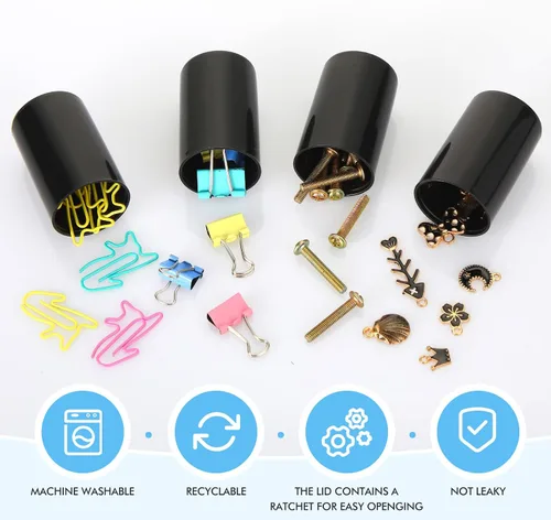 Miniatura 5 de JOVITEC 200 recipientes de película de plástico de 1.38 pulgadas (1.378 in), contenedores vacíos de almacenamiento con tapas para accesorios