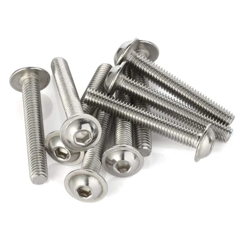 Miniatura 9 de Tornillos de cabeza de botón con brida M6-0.039 x 0.394 in, acero inoxidable 18-8 (304), acabado brillante, rosca completa, unidad de enchufe Allen