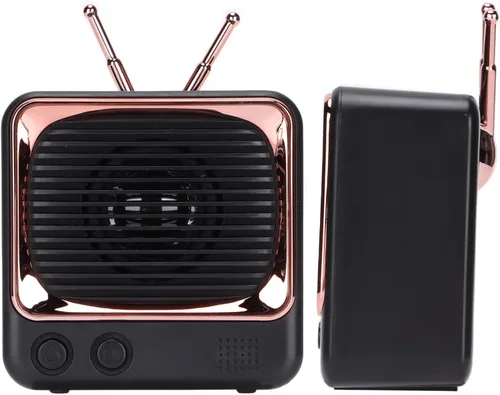 Miniatura 8 de SUNGOOYUE Altavoz inalámbrico BT 5.0 estilo retro TV, diseño macaron, plástico ABS, salida de 3 W, duración de batería de 8 a 9 horas, portátil