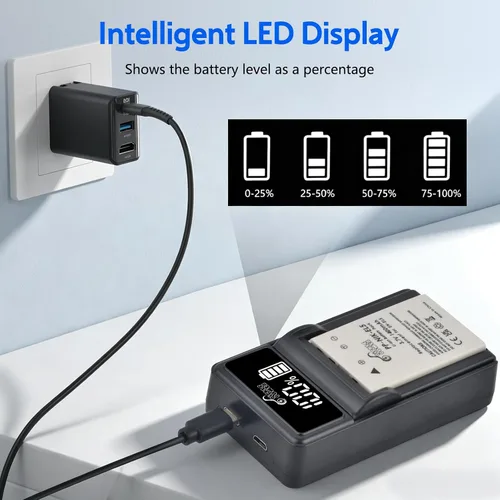 Miniatura 4 de Pickle Power Batería EN-EL5 2 unidades y cargador USB LED para cámaras Nikon Coolpix P530 P520 P510 P100 P500 P5100 P5000 P6000 P90 P80