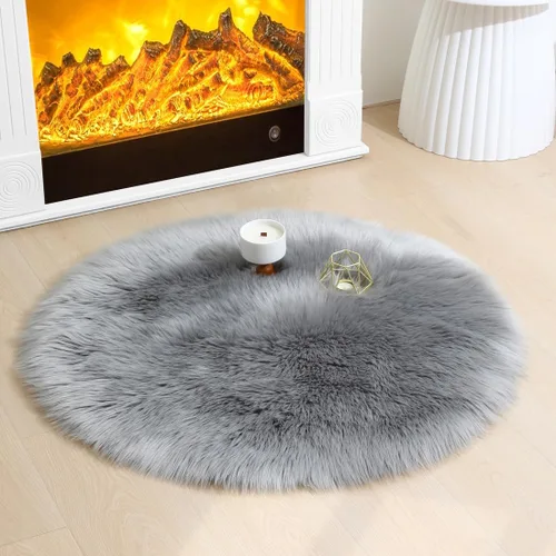 Miniatura 13 de Alfombra de piel sintética de 2 x 6 pies, color beige, lavable a máquina, súper suave, esponjosa, alfombra de piel de oveja mullida para dormitorio