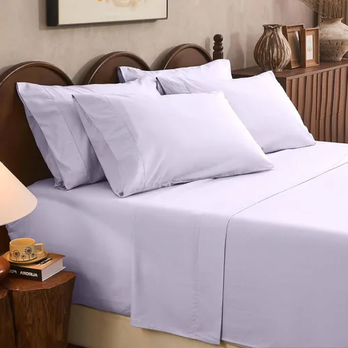 Miniatura 12 de Juego de sábanas de lino 100% tamaño King, juego de sábanas de lino transpirable y duradero de 4 piezas, ropa de cama suave para todas