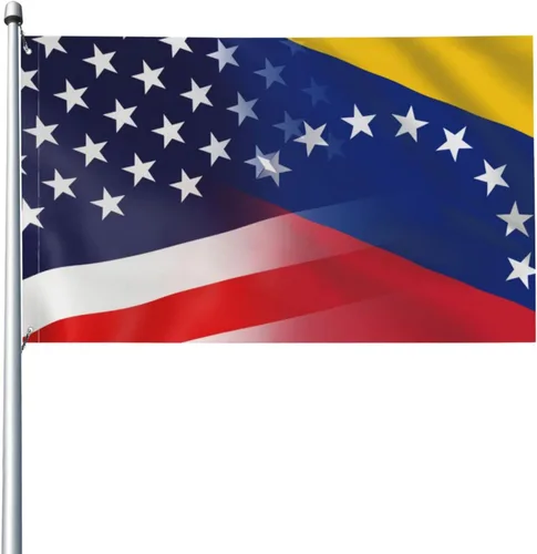 Bandera de Venezuela y Estados Unidos, bandera estadounidense de 3 x 5 pies, colores vivos y resistentes a la decoloración UV, banderas decorativas