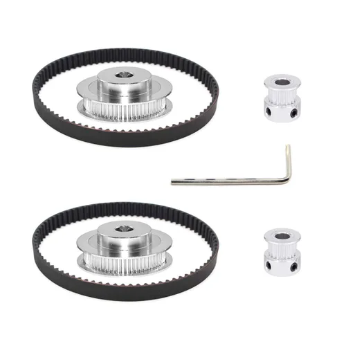 Miniatura 13 de 2Kit 2GT Rueda síncrona 20 y 30 dientes de 0.197 in de diámetro de aluminio Polea de sincronización con 2 piezas de longitud 7.874 in de ancho