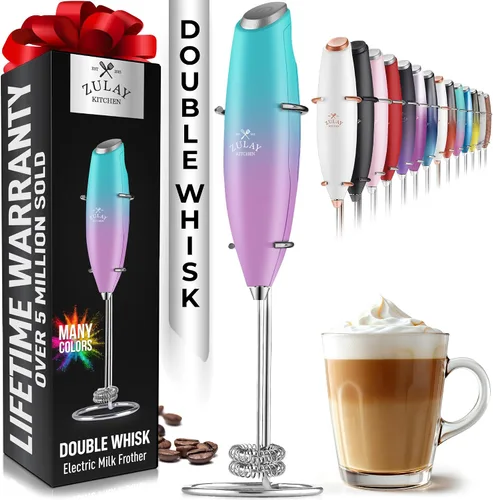 Miniatura 72 de Zulay Kitchen - Batidor eléctrico de mano para café, lattes, capuchinos, matcha y chocolate caliente, mezclador portátil para bebidas, accesorio