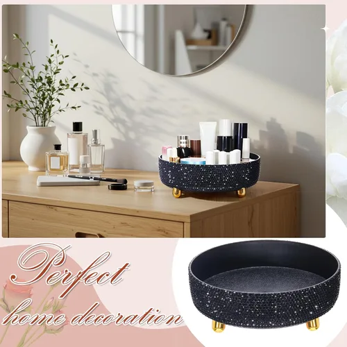 Miniatura 7 de Honeydak Organizador de maquillaje de perfume negro brillante para el Día de la Madre, regalos para el Día de la Enfermería para mujeres