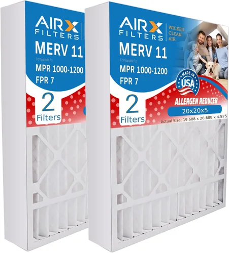 AIRX FILTERS WICKED CLEAN AIR. Filtro de aire MERV 11 de 20 x 20 x 5 compatible con Skuttle 000-0448-003, filtro de horno, paquete de 2