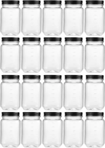 Novelinks - Recipientes de plástico transparente (16 onzas)