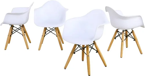Miniatura 8 de Costzon Juego de mesa y silla para niños, juego de mesa de estilo moderno de mediados de siglo con sillones para niños pequeños, juego de mesa