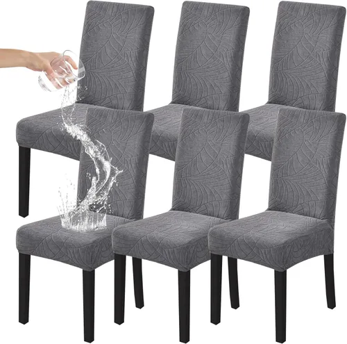 Miniatura 66 de HZDHCLH Juego de 6 fundas grises para sillas Parsons de elastano para comedor, fundas elásticas de elastano para sillas Parsons, fundas de asiento