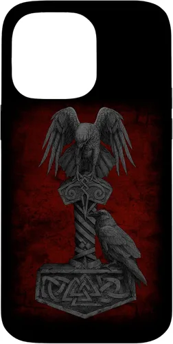 Miniatura 20 de Funda Huginn y Muninn de Mjolnir Odín de Thor para iPhone 14 Mitología nórdica vikinga