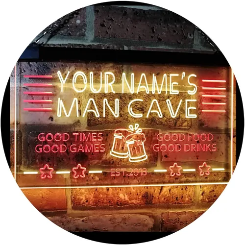 Miniatura 18 de ADVPRO Letrero de neón LED multicolor personalizado con texto en inglés "Man Cave Home Bar Est. Year", 32 x 24 pulgadas st4s86-x0012a-tm-c Varios