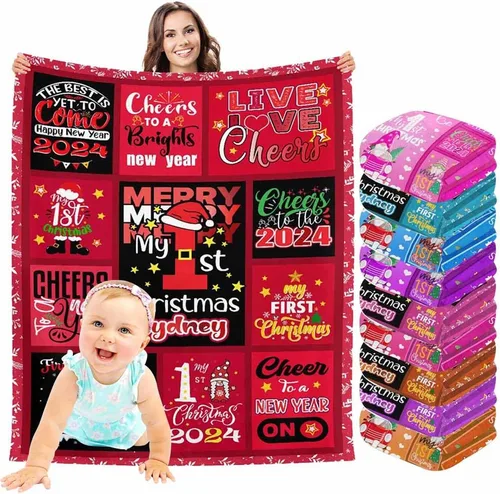 Miniatura 25 de InterestPrint Manta de bebé personalizada con nombre, lindo muñeco de nieve negro, manta personalizada con nombre para niños, niñas, niños, manta