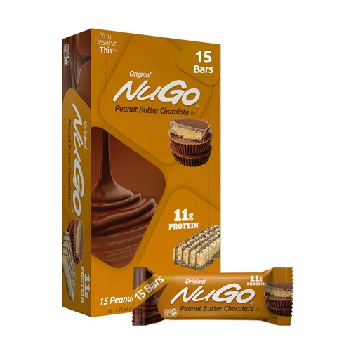 Miniatura 12 de NuGo Barra de proteínas, plátano de chocolate, 0.46 oz de proteína, sin gluten, 15
