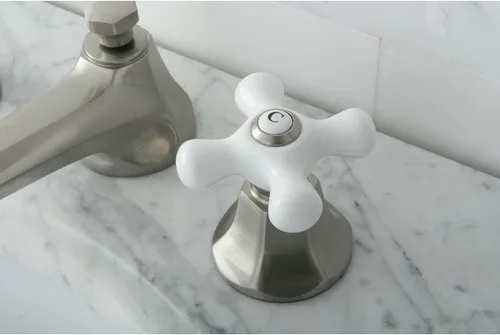 Miniatura 2 de Kingston Brass KS4468PX - Grifo de baño extendido de 8 pulgadas, níquel cepillado Cromo pulido