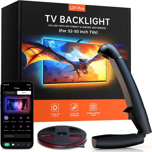 Retroiluminación LED para TV, luces de TV cortables de 11.5 pies que cambian con TV para pantalla de 32 a 50 pulgadas y monitor de PC,