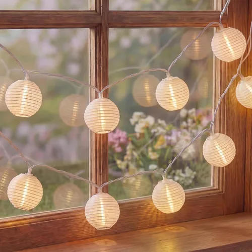 Miniatura 18 de Luces de calabaza de Halloween para exteriores, 2.6 m enchufables, luces de cadena naranjas para decoración de Halloween con 10 luces LED de Jack O