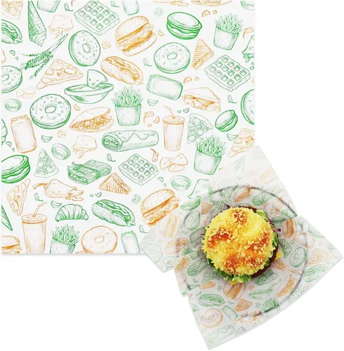 Miniatura 12 de 300 hojas de papel de delicatessen de 8 x 12 pulgadas, hojas de papel encerado para alimentos, papel de envoltura de sándwich resistente a la grasa
