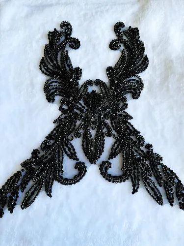 Miniatura 4 de Accesorios de apliques de encaje hechos a mano puros de diamantes de imitación hechos a mano Cuentas Piedras Trim Parches para vestido de novia niña