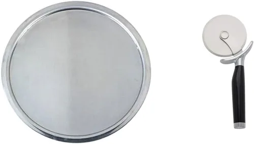 Miniatura 8 de Bandeja plana para pizza, Plateado, 1