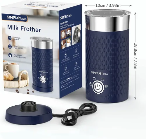 Miniatura 7 de SIMPLETASTE Espumador de leche, vaporizador de leche eléctrico 4 en 1, máquina automática de espuma caliente y fría y calentador de leche para café