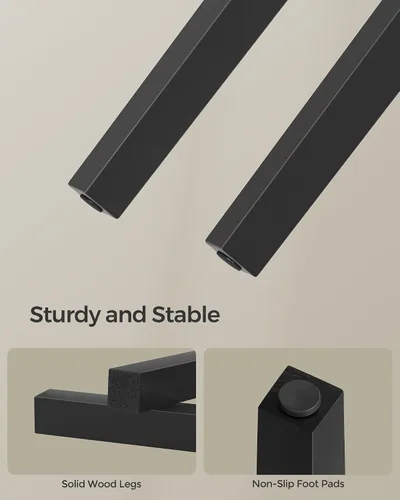 Miniatura 9 de SONGMICS Taburete ajustable de madera para piano con almacenamiento de partituras negro ULPB57H