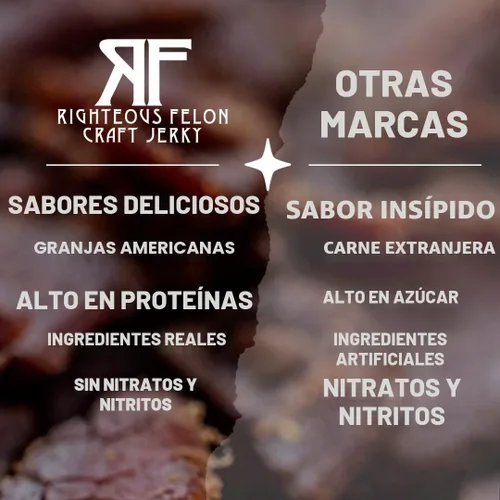 Miniatura 5 de Paquete de variedad de palitos de res Righteous Felon Snack saludable para adultos Sin gluten y ceto Bajo en azúcar y alto en proteínas
