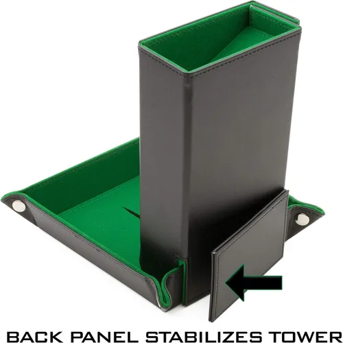 Miniatura 8 de CASEMATIX Juego de torre de dados portátil y bandeja con interior de fieltro antiarañazos, torre rodante de dados automática plegable de 8 pulgadas