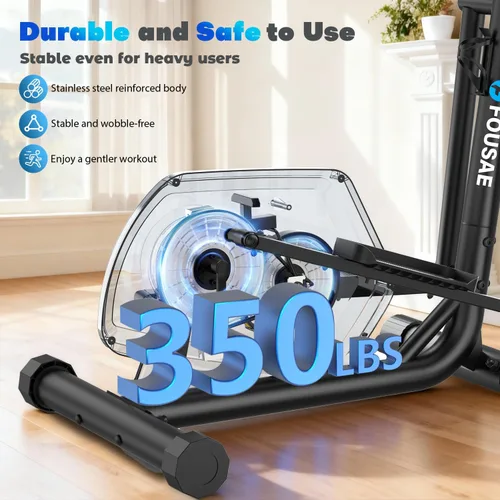 Miniatura 6 de Elliptical Exercise Machine, 16-Level Magnetic Resistance Elliptical Machine for Home Trainer with Hyper-Quiet Drive, 15.5IN Stride, LCD Monitor &