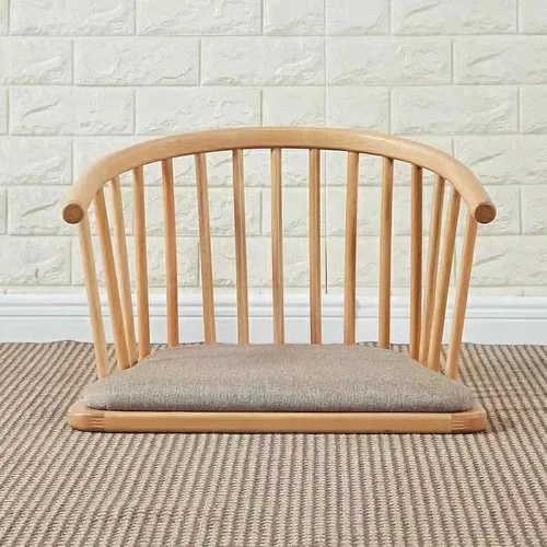 Miniatura 6 de QQXX Silla japonesa sin piernas, cojín para silla perezosa, respaldo de ventana de bahía, sillas de juego, sofá perezoso portátil de bambú