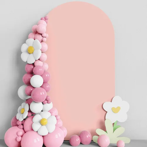 Miniatura 30 de Asee'm Cubierta de arco de boda de 6 pies, color beige, ajustada, cubierta de elastano ajustable de 2 caras, cubierta de fondo para decoración