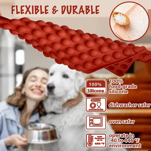 Miniatura 3 de HKNMTT Mini moldes de silicona en forma de semiesfera, 296 cavidades redondas moldes para hornear para golosinas para perros, aperitivos, dulces