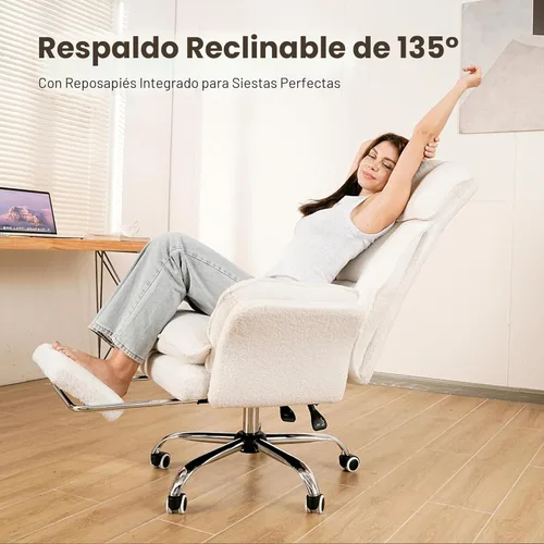 Miniatura 6 de Silla de Oficina Grande y Alta, Reposabrazos Abatibles para Mascotas y Sentarse con Piernas Cruzadas, Silla Ergonómica Ejecutiva para Computadora