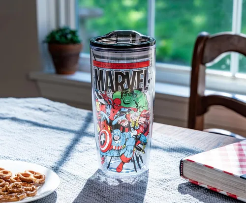 Miniatura 6 de Silver Buffalo Marvel Avengers Taza de viaje con diseño de Spider-Man, Capitán América, Thor, Hulk e Iron Man, de doble pared, con tapa de cierre