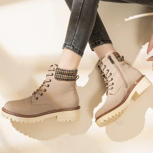 Miniatura 4 de DeYashopin Botas de senderismo antideslizantes para mujer, botas casuales para exteriores