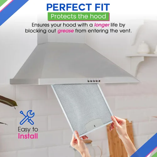 Miniatura 5 de Bagean Filtro de Ventilación para Campana de Estufa 11.81" x 16.25" BPPFA30 Compatible con Filtro de Repuesto para Campana Extractora Broan - Malla