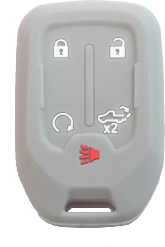 Miniatura 5 de 2 fundas para llavero de 5 botones compatibles con Chevy Silverado, Gris negro, Pequeño
