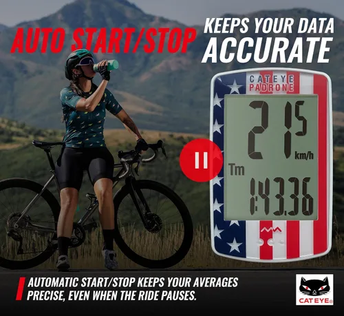 Miniatura 8 de CATEYE Computadora Inalámbrica para Bicicleta Padrone – Ciclocomputadora con Pantalla de Gran Tamaño, Velocímetro y Odómetro Inalámbricos, Montaje