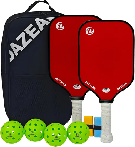 Miniatura 7 de Paletas de pickleball aprobadas por USAPA (paquete de 2) – Superficie de fibra de vidrio y núcleo de panal de abeja de 0.630 in agarre