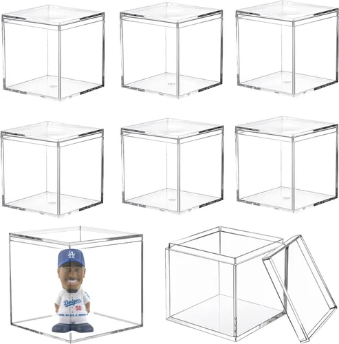 Miniatura 11 de KissYou Caja de acrílico con tapa, caja de exhibición transparente, 8 piezas de plástico cuadrado cubo transparente, caja de almacenamiento