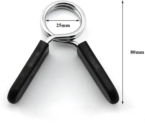 Miniatura 3 de heyous Abrazadera de bloqueo de barra de mancuernas de levantamiento de pesas de gimnasio de 0.984 in, clips de collar de resorte, mancuernas