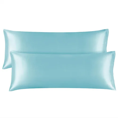 Miniatura 89 de Bedelite Funda de almohada de satén para el cuerpo, súper suave y refrescante, para el cabello y la piel, transpirable, sedosa y larga, 20 x 54 Rosa