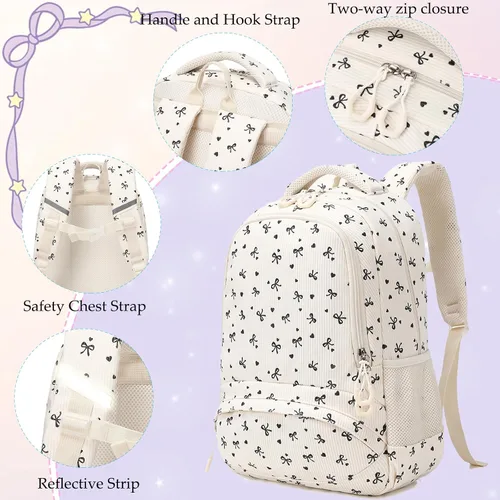 Miniatura 34 de Juego de mochila para niñas con diseño de unicornio, mochila escolar para niños, mochila para libros para niñas, set 3 en 1, regreso a clases