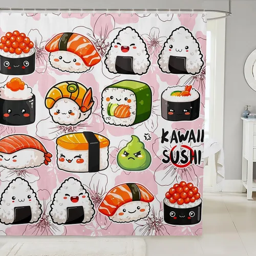 Miniatura 5 de Manfei Musical Shower Curtains Retro Musical Notes Print Bathroom Curtains for Kids Boys Girls Room Decor, Music Theme Waterproof Bath Curtains with