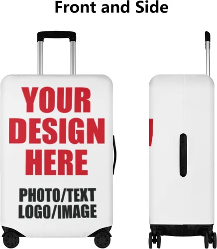 Miniatura 2 de POPCUSTOMS Funda de equipaje de viaje personalizada, protector de equipaje personalizado para maleta de mascota, funda de equipaje lavable, texto