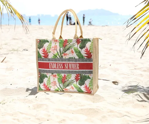 Miniatura 103 de Bolso grande de paja para mujer, tejido de ratán, bolso de playa de verano, a rayas