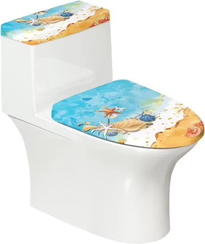 Miniatura 41 de Flashideas Juego de cubierta para tanque y tapa de inodoro con estampados de patas de perro coloridas - Elástico, se adapta a la mayoría de tanques