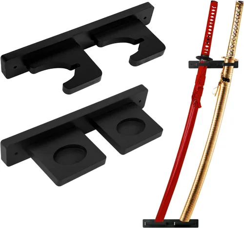 Miniatura 11 de Soporte vertical de pared Katana ajustable, espada samurái, colección de espadas, exhibición inclinada para cosplay Blade Tanjirou Zoro Wakizashi